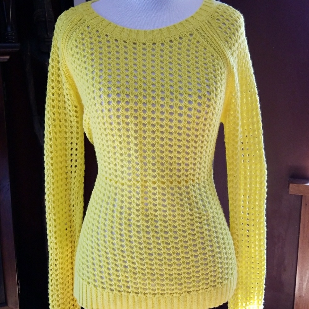 SOLD - Ana bright yellow Summer Sweater/coverup